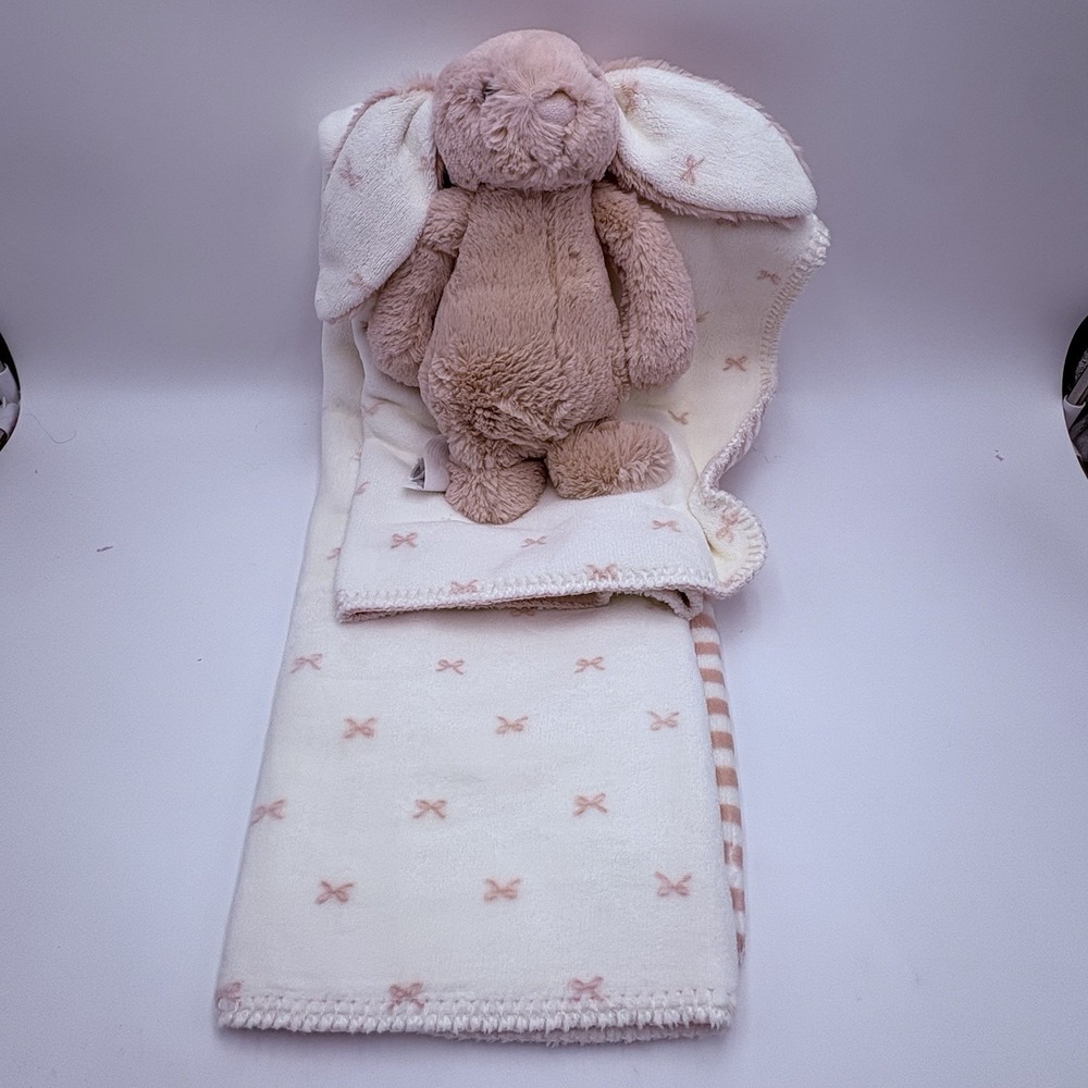 Baby Crib Blanket Set with Pink Bunny Plush Soft Baby Toy Gift NEW | Chick Pea